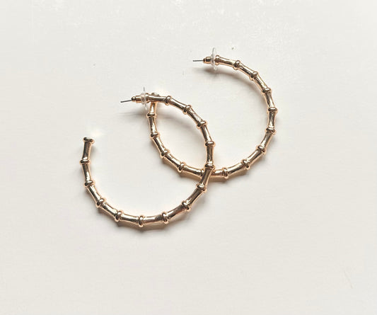 Gold Textured Hoops