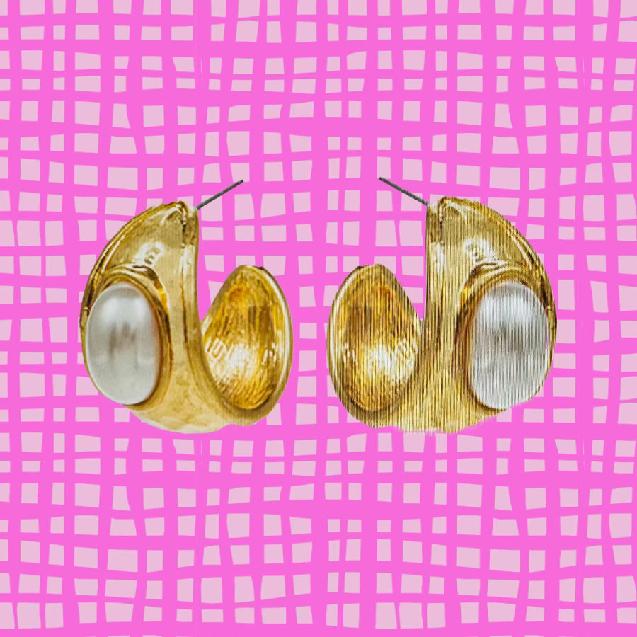 Big Pearl Hoops