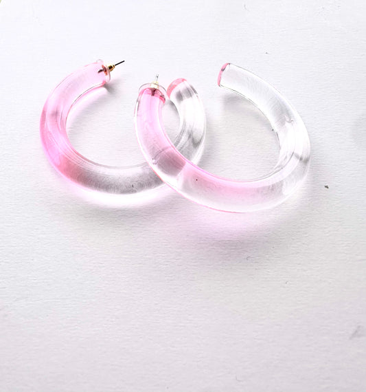 Pink/Clear Gradient Hoops