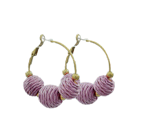 Lavender and gold hoops