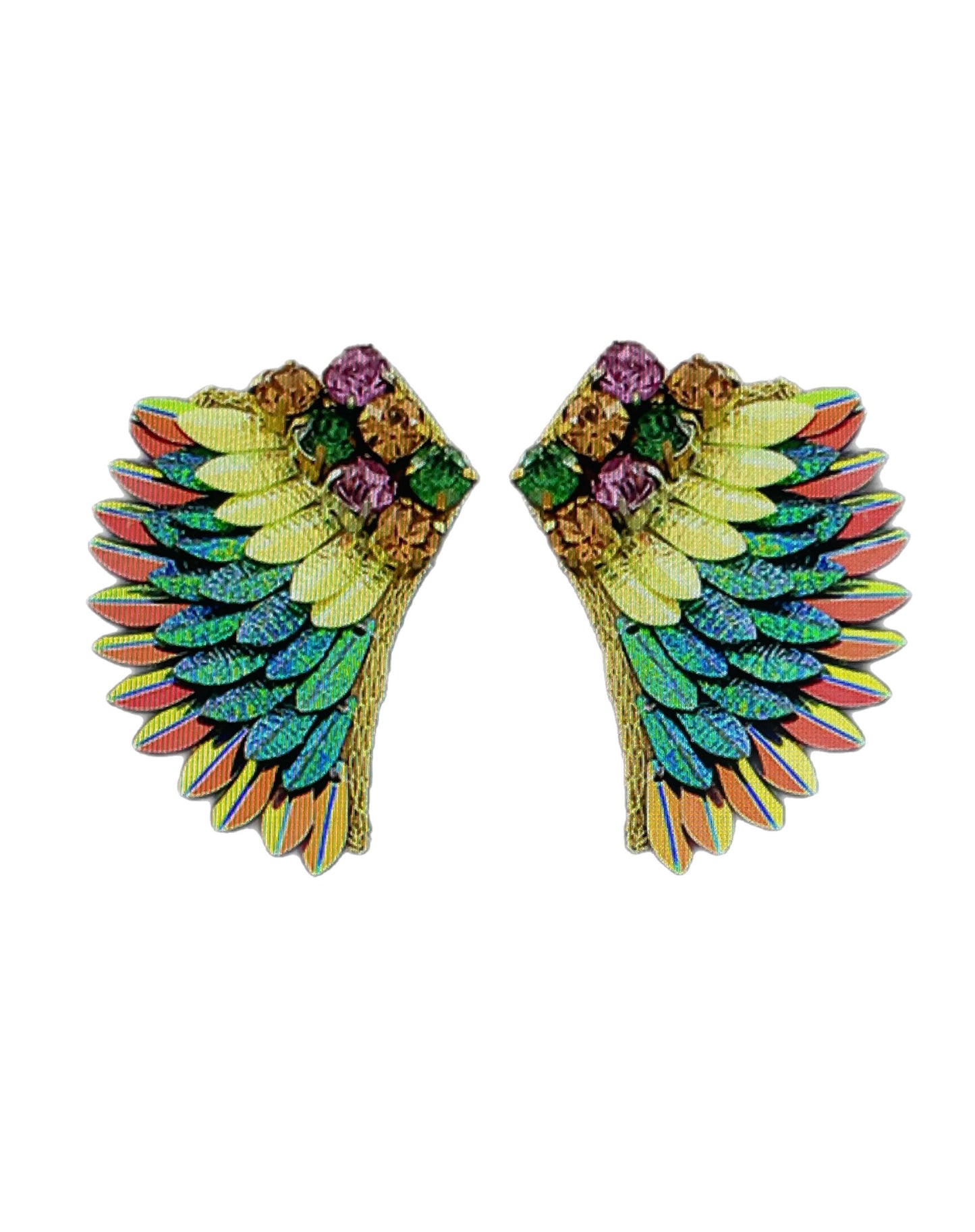 Multi colored wing earrings