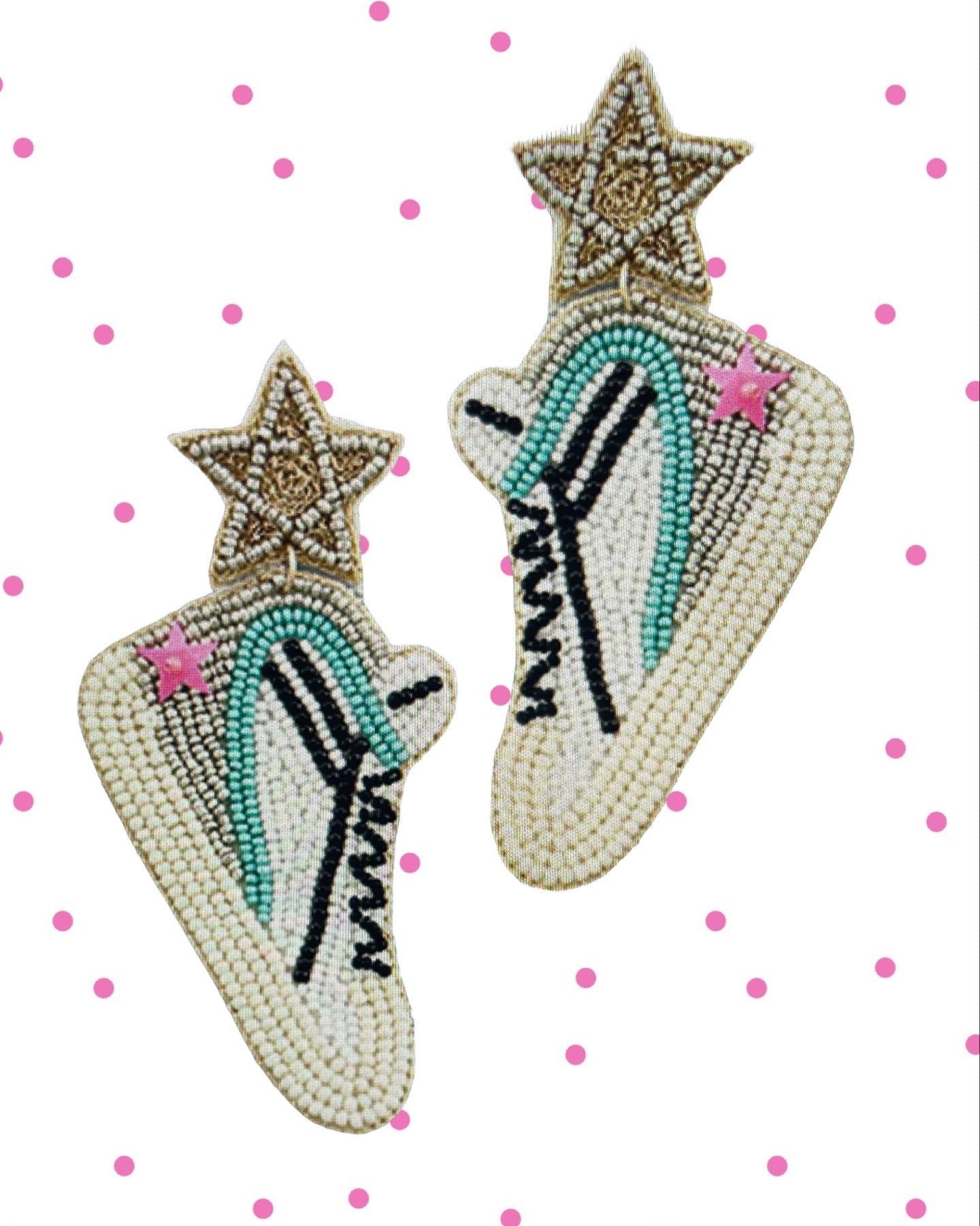 Beaded Sneaker Earrings